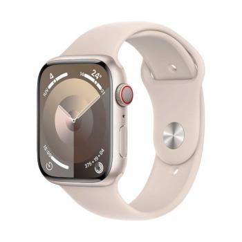 Apple Watch Series 9 GPS + Celular 41 mm Aluminio y Correa deportiva Blanca (Starlight) MRHP3 - Talla M/L