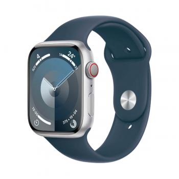 Apple Watch Series 9 GPS + Celular 41 mm Aluminio Plata y Correa deportiva Azul (Storm Blue) MRHW3 - Talla M/L